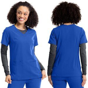 Women's Elite by IRG Sporty V-Neck Scrub Top Royal Blue - Size L